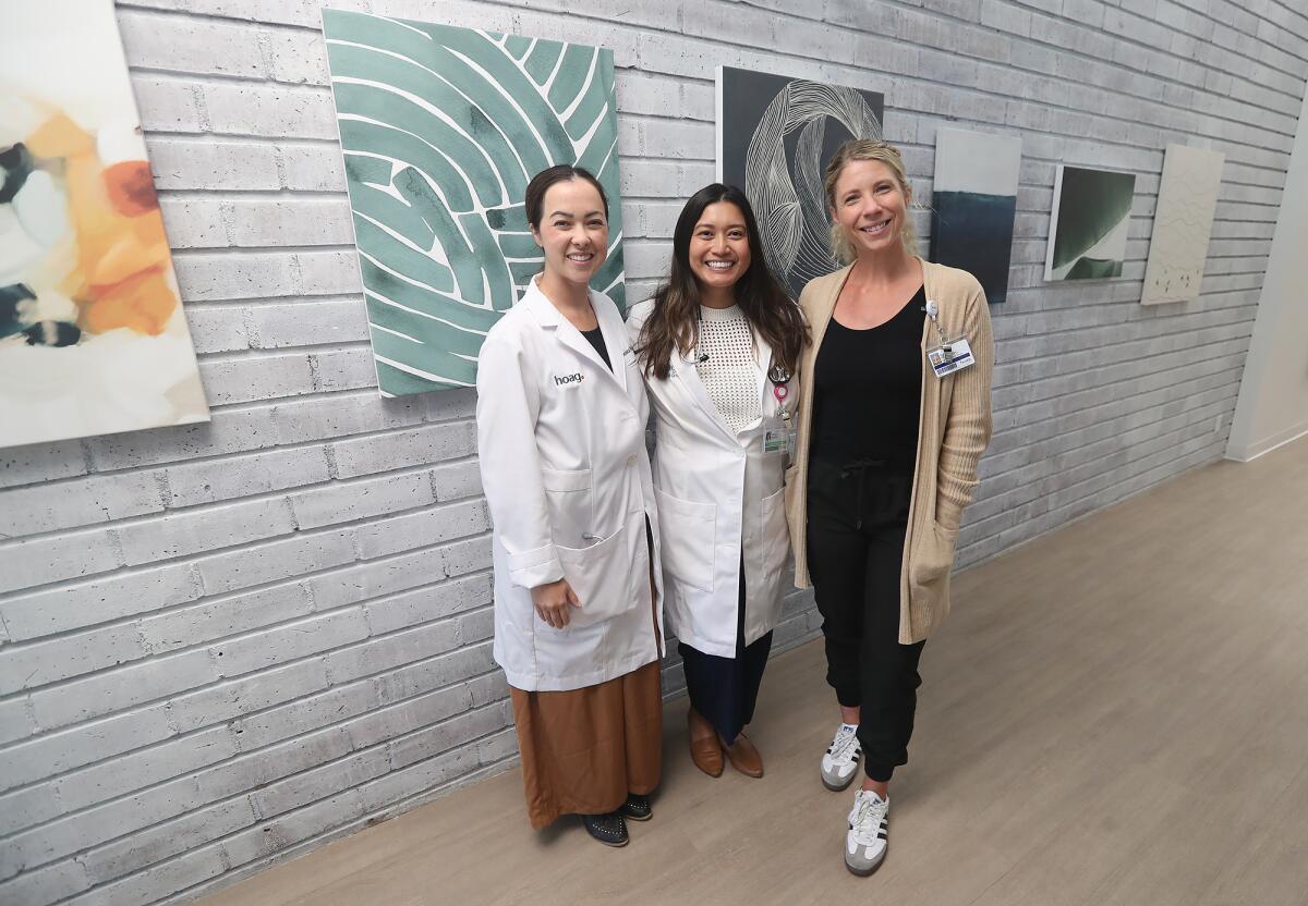 Monica Toten, Dr. Tracy Pantig and Ashley Pettengill at the Hoag On-Demand Care & Innovation Center.