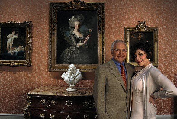 Stewart and Lynda Resnick inside one of the galleries in their new building at LACMA as art from their collection is installed.