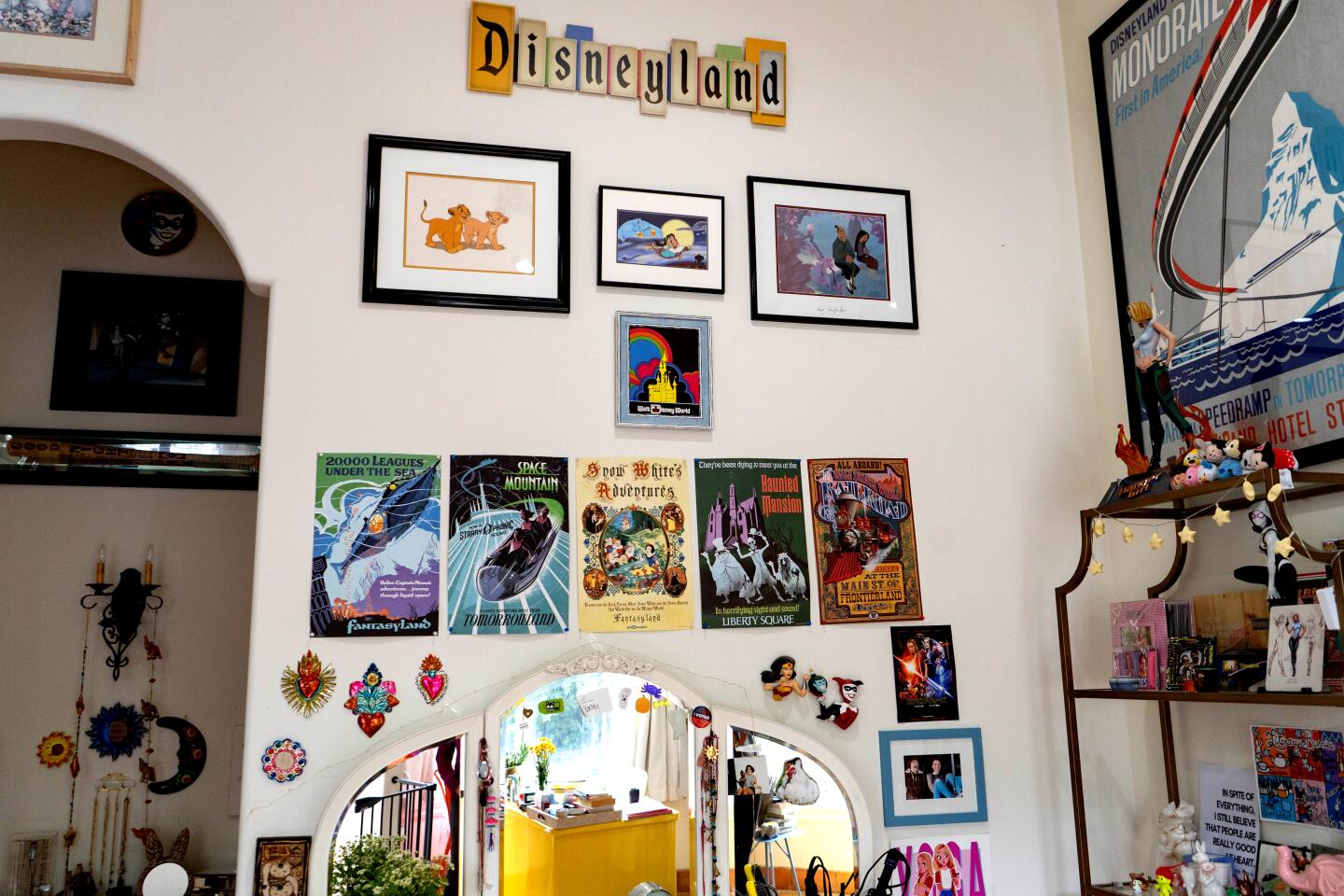 Her bedroom is filled with tributes to the DC Comics hellion Harley Quinn, including posters and animation cels.