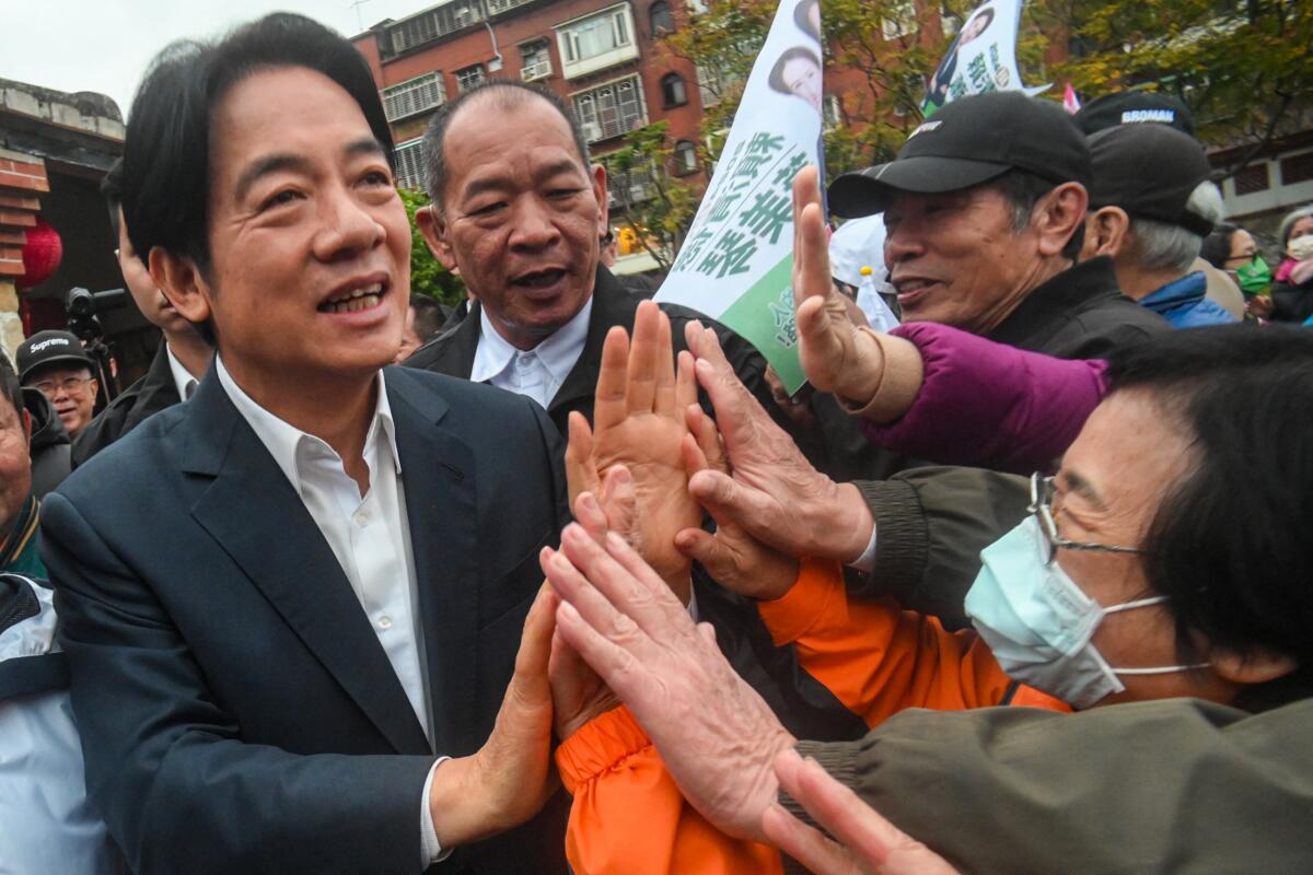 Taiwanese presidential candidate Lai Ching-te in New Taipei City on Jan. 3.