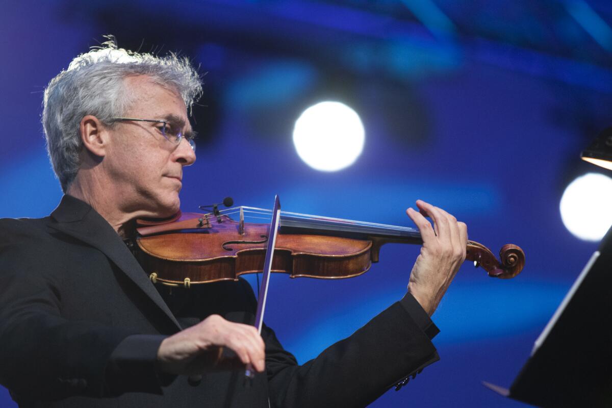 Concertmaster Martin Chalifour at the Mainly Mozart All-Star Orchestra Festival.