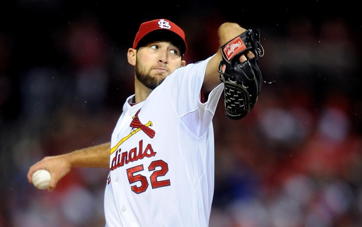 St. Louis Cardinals rookie right-hander Michael Wacha earned two victories against the Dodgers in the National League Championship Series.