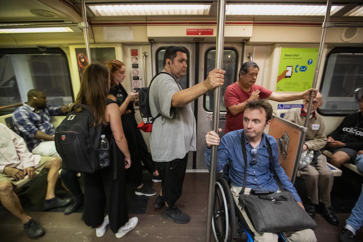 Radcliff on a Metro Red Line train.