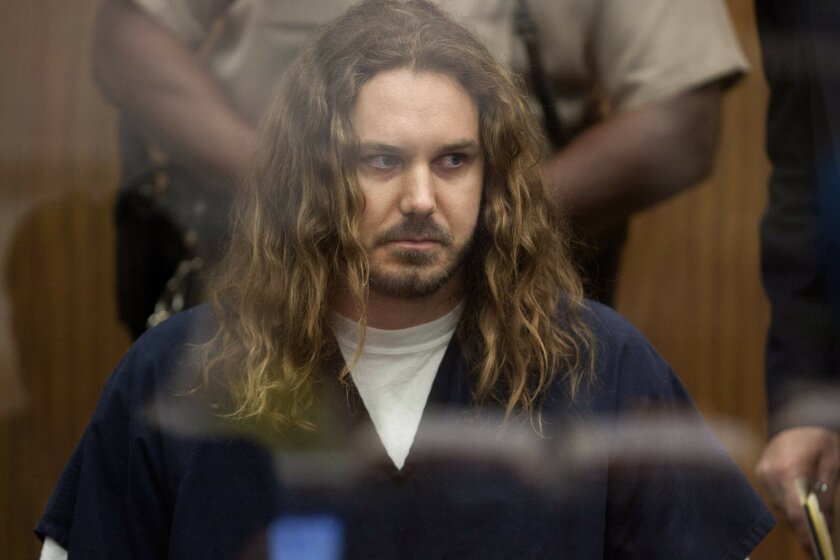Rock singer Timothy Lambesis during his arraignment at the Vista courthouse in 2013.