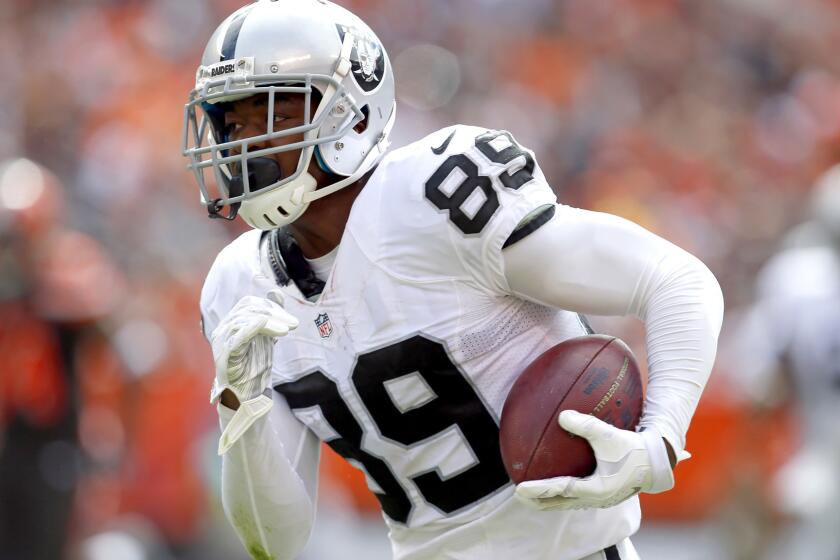 Raiders wide receiver Amari Cooper has 38 reception for 565 yards and three touchdowns.
