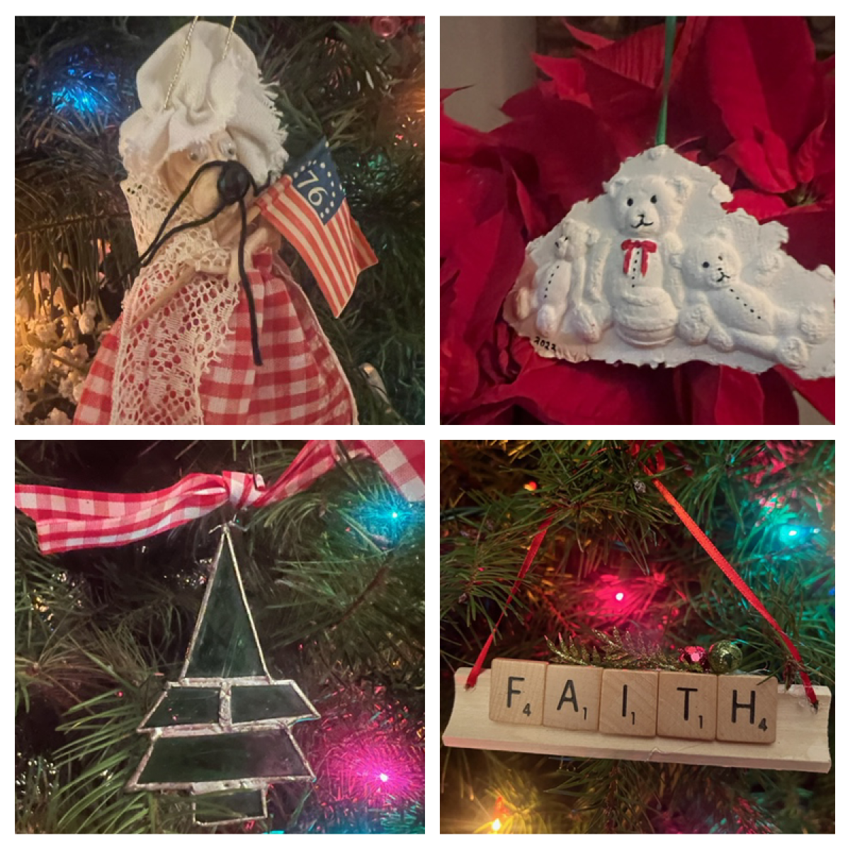 A sampling of Christmas ornaments that have been given out at the O'Meara party in Costa Mesa over the years.