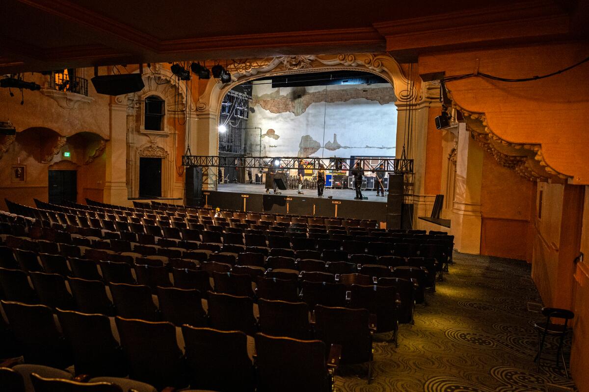 A wide view of the theater's stage.