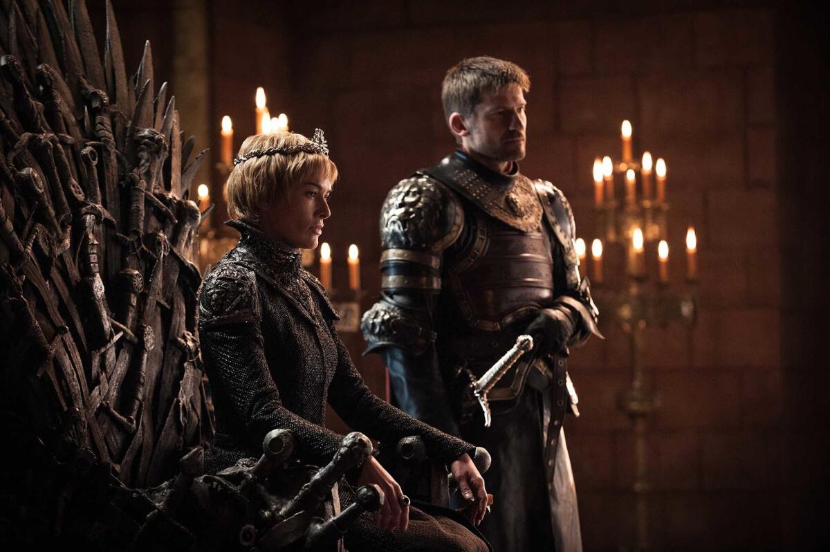 Lena Headey as Cersei Lannister and Nikolaj Coster-Waldau as Jamie Lannister in "Game of Thrones."