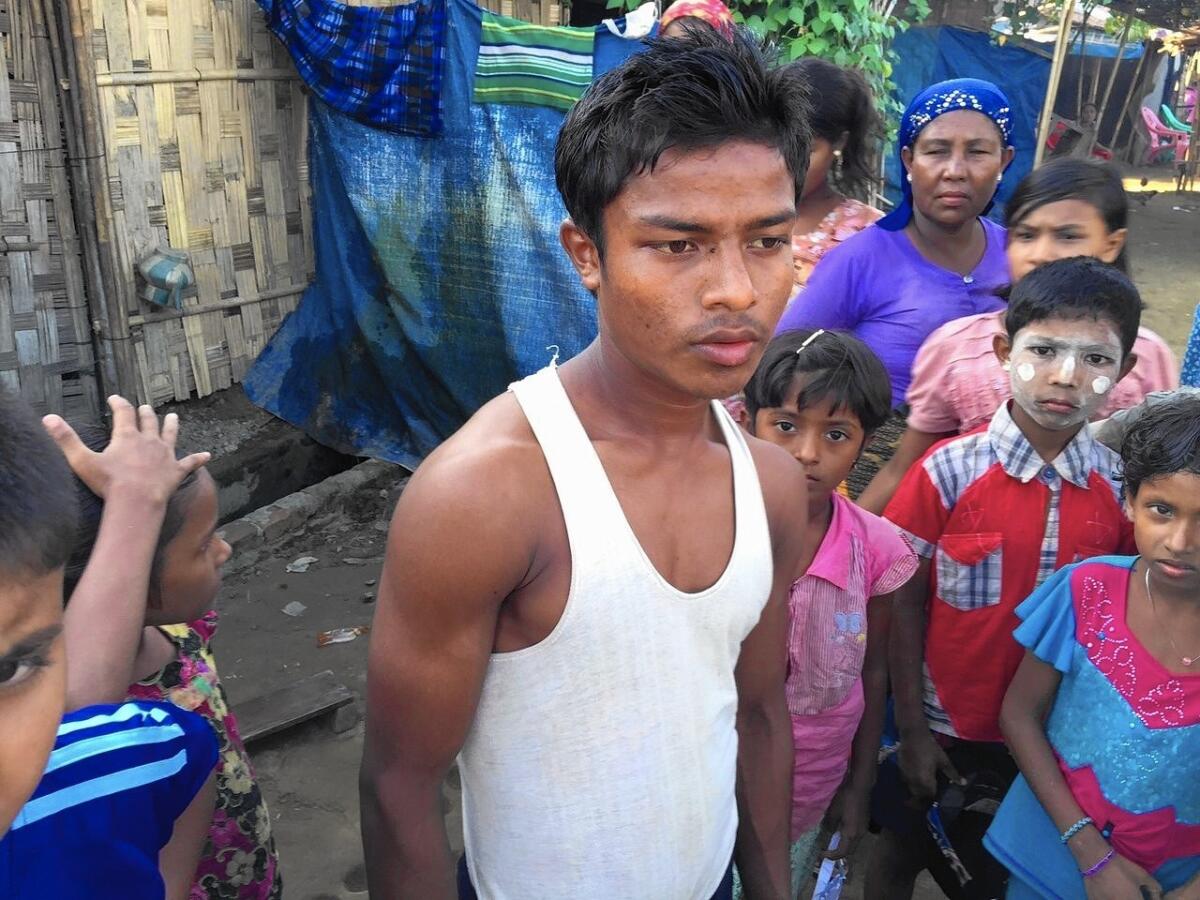 Mohammed Ayuf, 16, who lives in a displacement camp in Myanmar, says of his attempt to go to Malaysia: "My mind was just focused on how I could make some money and help the family."