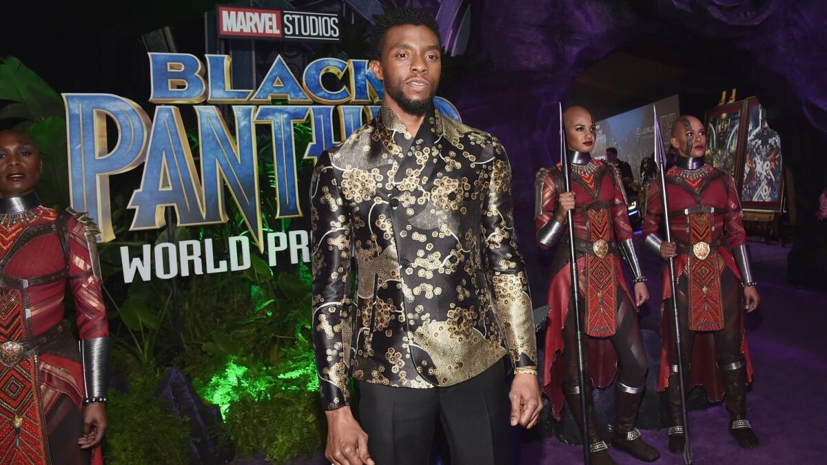 "Black Panther" costar Chadwick Boseman at the world premiere of "Black Panther."