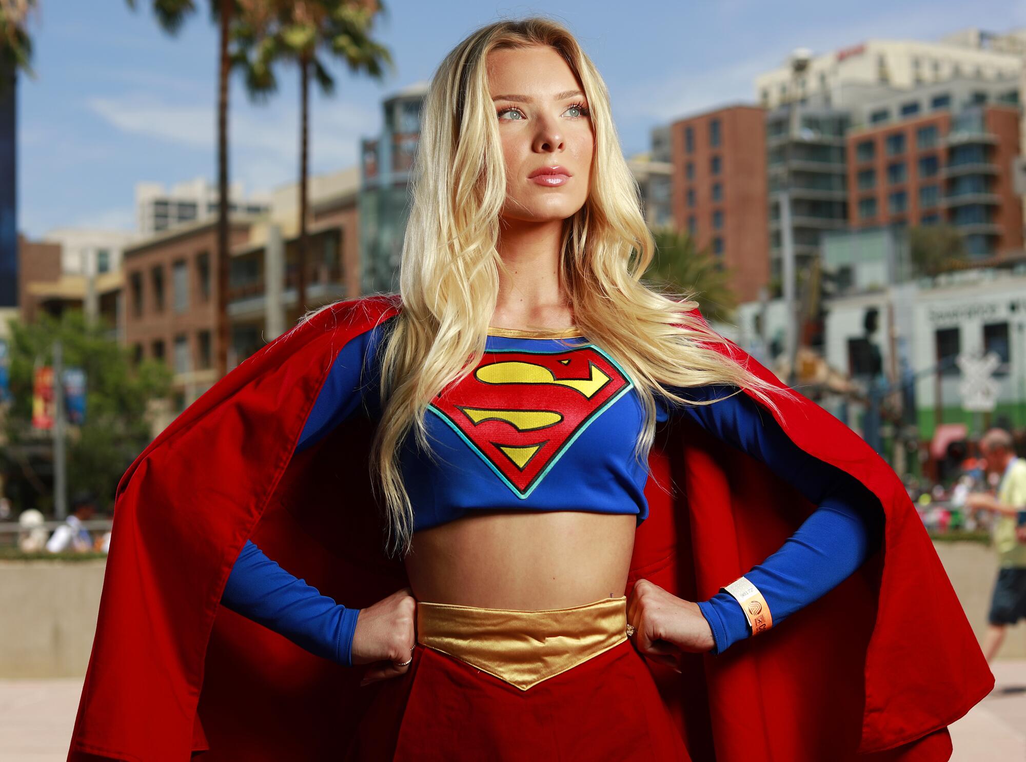 Bethany Korber of San Diego dressed as Superwoman at Comic-Con.