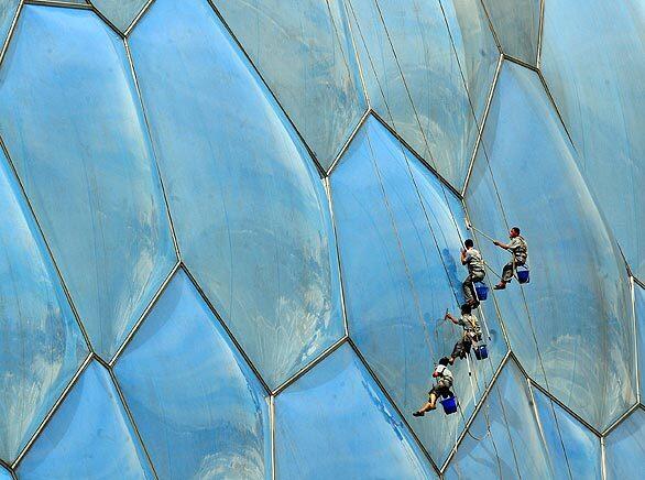 Cleaning the Water Cube