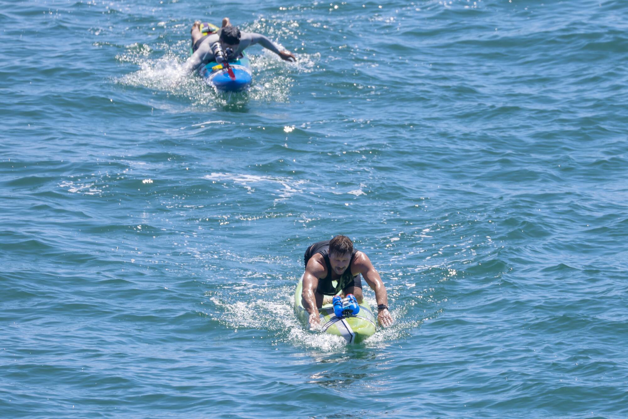 Shane Gallas, front, and Lockwood Holmes compete in the Catalina Classic.