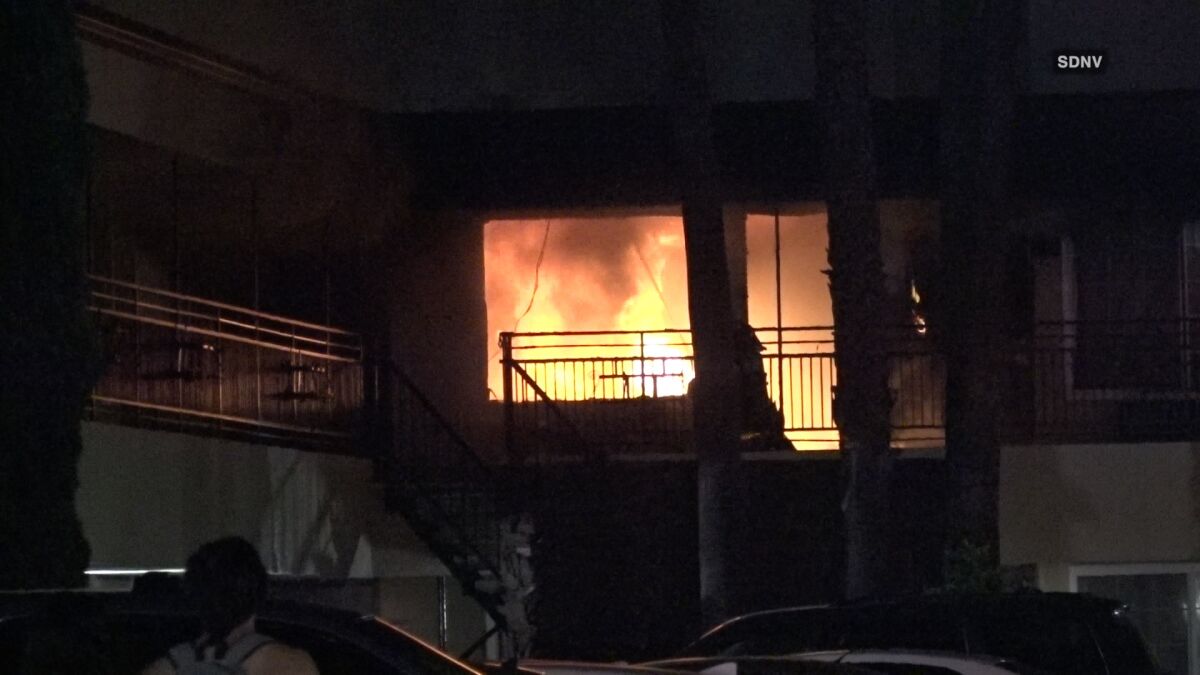 A fire broke out at the Howard Johnson Inn on El Cajon Boulevard 