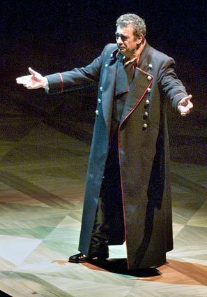 Placido Domingo during the curtain call at the end of "Queen of Spades" at the Dorothy Chandler Pavilion in 2001.
