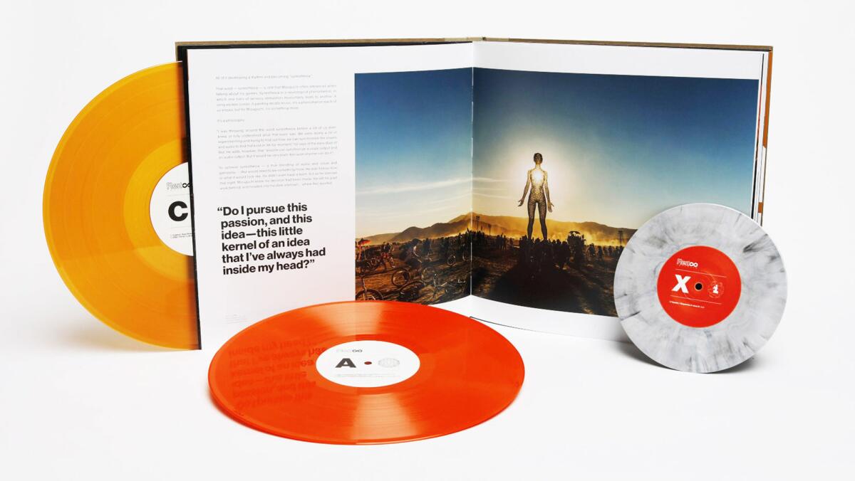 The "Rez Infinite" vinyl soundtrack released by Iam8bit includes two LPs, a retrospective book and a bonus 7-inch vinyl.