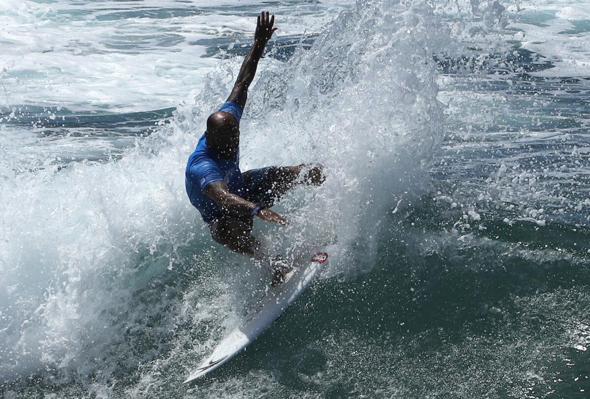 Jadson Andre of Brazil competes during the U.S. Open of Surfing in Huntington Beach on Friday.