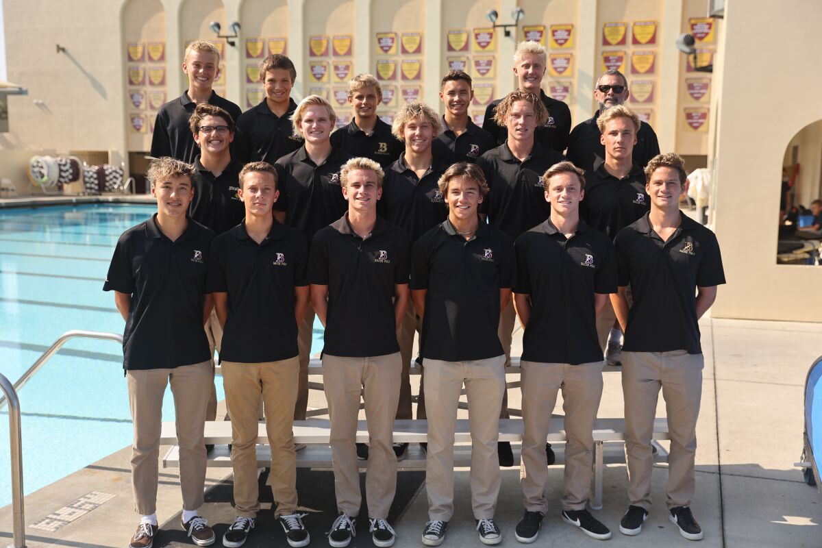 The Bishop's School boys varsity water polo team is seeking a CIF championship on Nov. 13 against Cathedral Catholic.