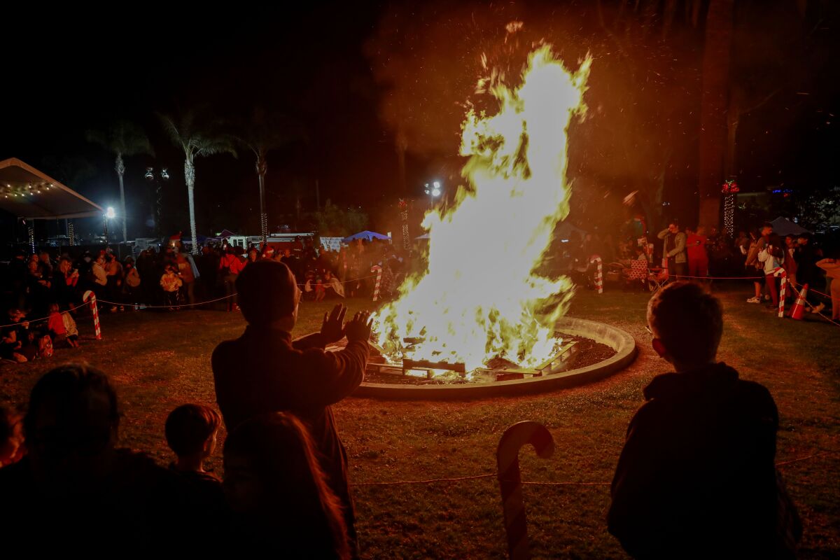 This year's Lemon Grove Bonfire is Friday in Treganza Park. (Sandy Huffaker for the San Diego Union-Tribune)