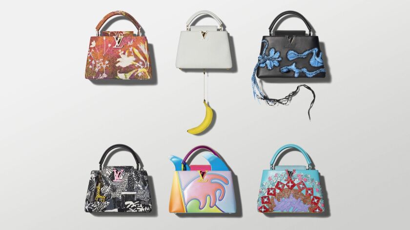 A look at Louis Vuitton's limited-edition ArtyCapucines handbags in collaboration with six global artists including L.A.’s Alex Israel and Jonas Wood.