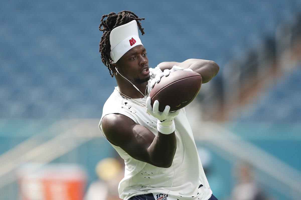 Chargers running back Melvin Gordon warms up before a game against the Miami Dolphins on Sept. 29.