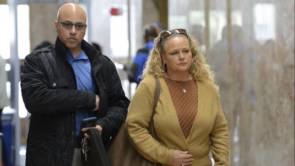 David and Kimberly Gregory, parents of Michela Gregory, a victim in the 2016 Oakland warehouse fire, arrive at court in Oakland in April. David Gregory attends the Ghost Ship trial daily.
