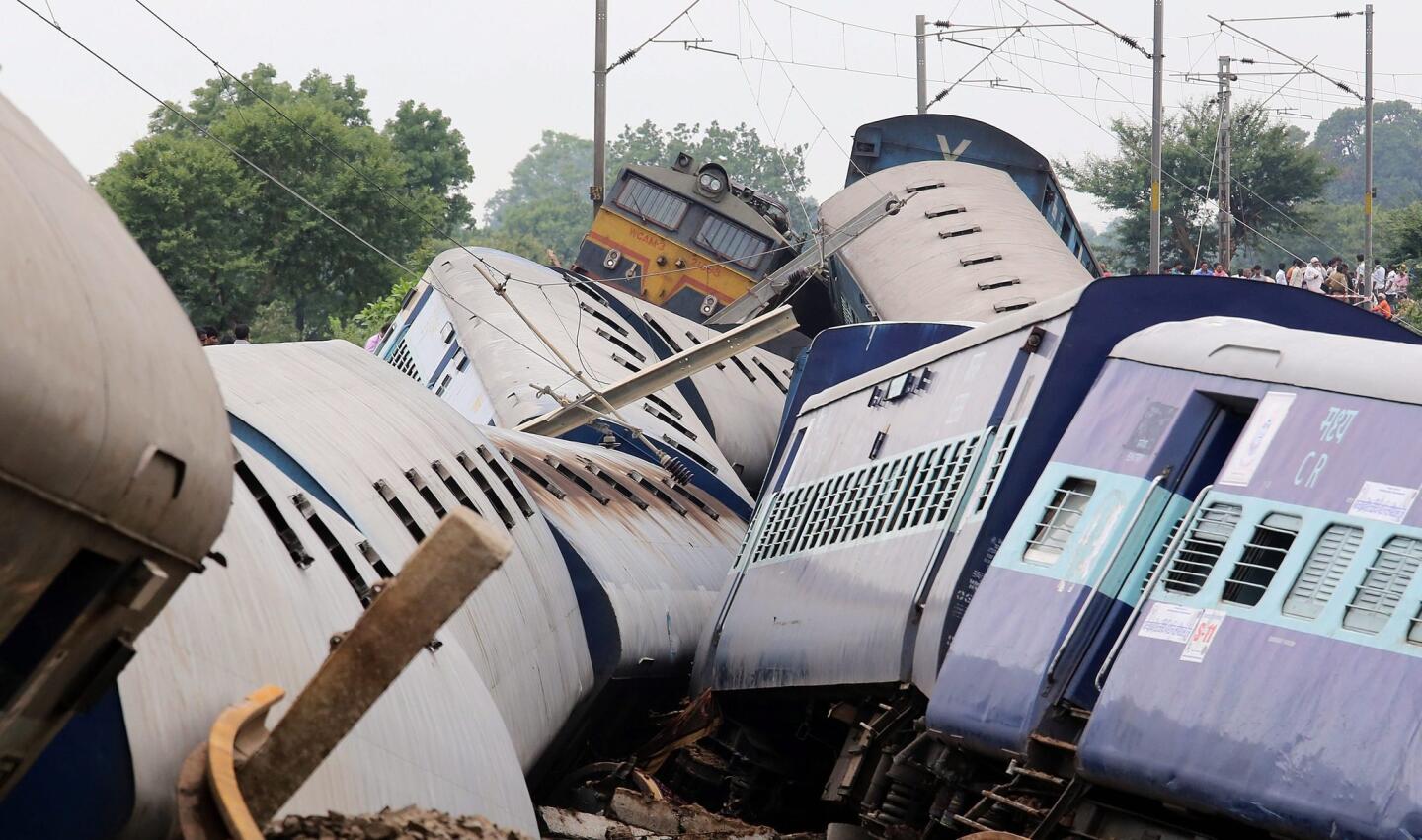 Passenger trains derail in India; 24 die