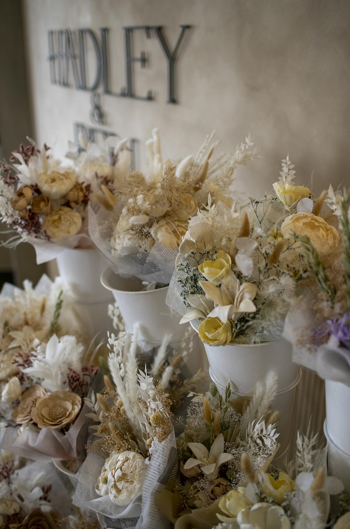 Dried flowers at Hadley & Ren at SOCO's OC Mix.