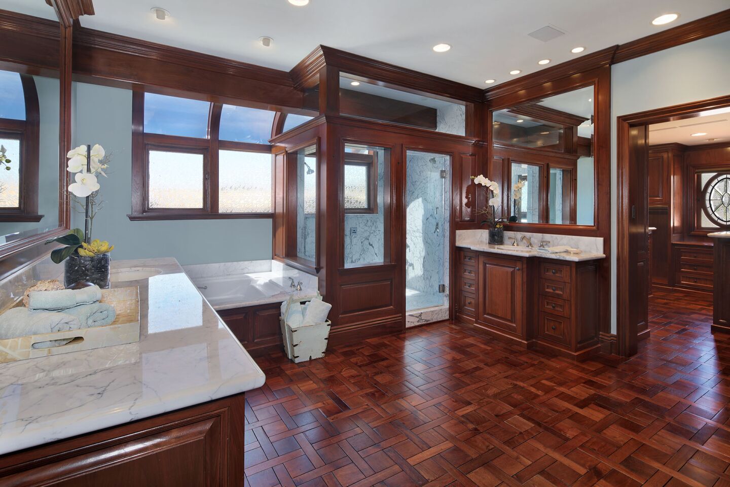 The master bathroom was recently updated.