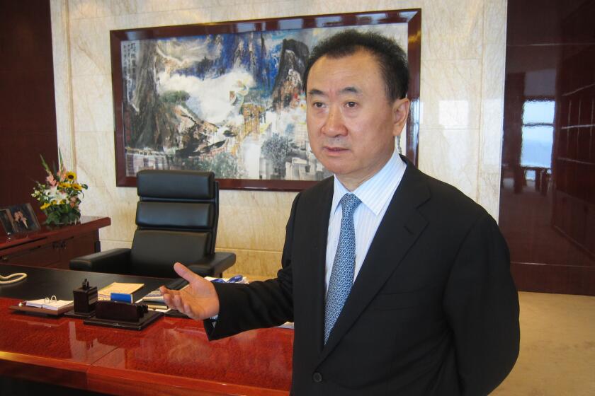 Wang Jianlin, chairman of Chinese conglomerate Wanda Group, which acquired AMC Entertainment Holdings for $2.6 billion, inside his Beijing office.