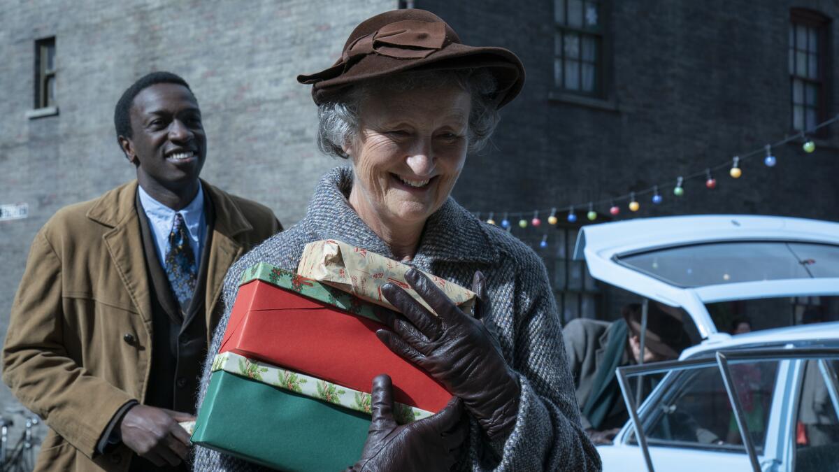 Zephryn Taitte and Georgie Glen in "Call the Midwife Holiday Special" on PBS.