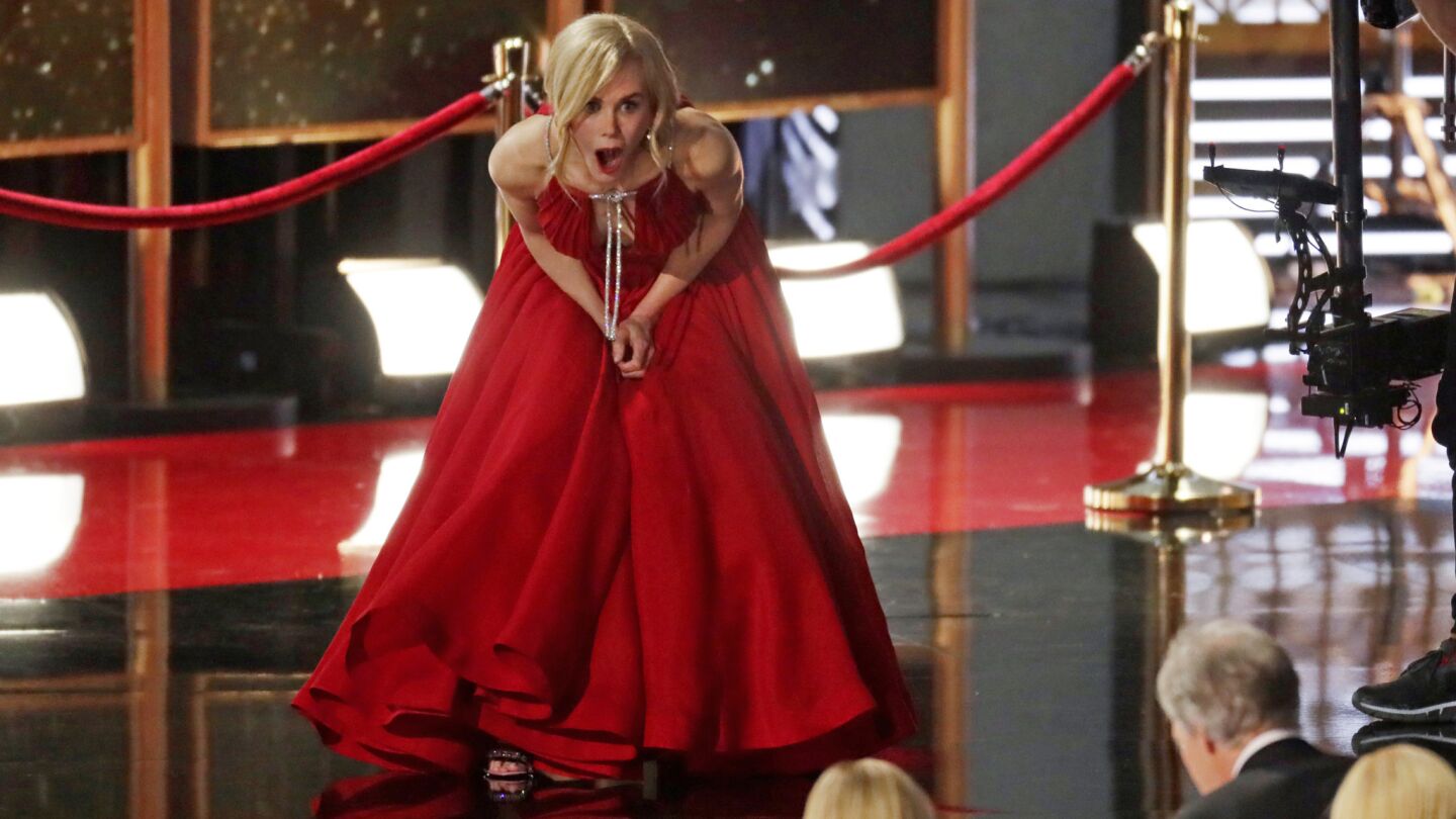 Nicole Kidman reacts to "Big Little Lies" winning the limited series Emmy.