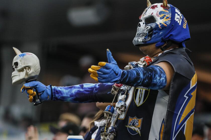 Inglewood, CA, Sunday, October 30, 2021 - Halloween in the stands as the LA Chargers and the New England Patriots play at SoFi Stadium. (Robert Gauthier/Los Angeles Times)