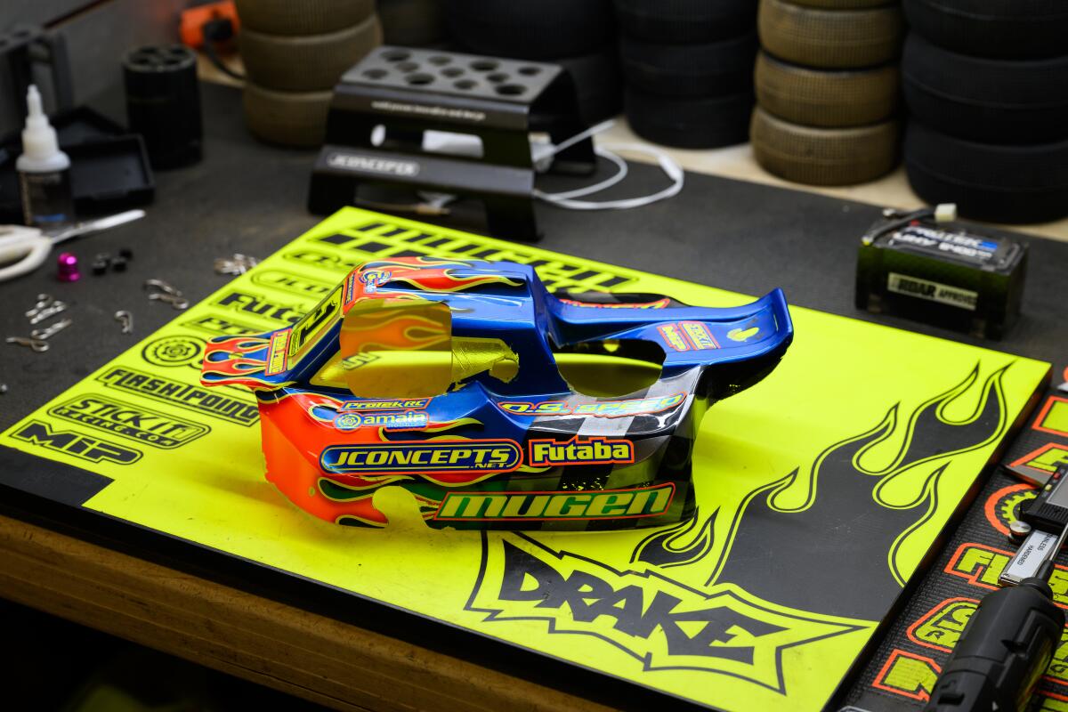 The cover of Adam Drake's RC car