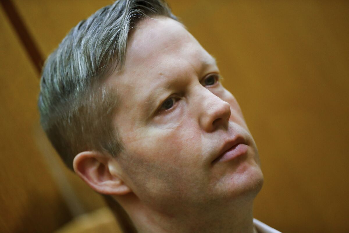 Far-right extremist Stephan Ernst looks on in a courtroom in Frankfurt, Germany, on Thursday.