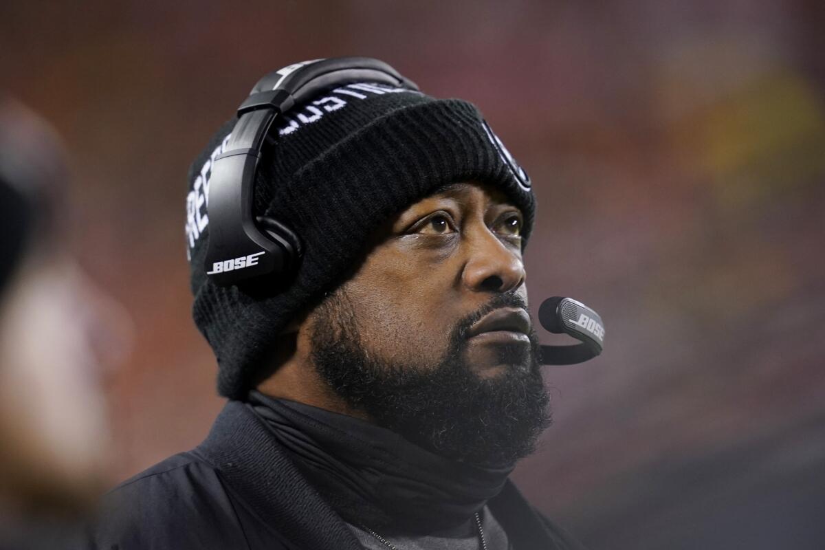 Pittsburgh Steelers head coach Mike Tomlin watches from the sideline