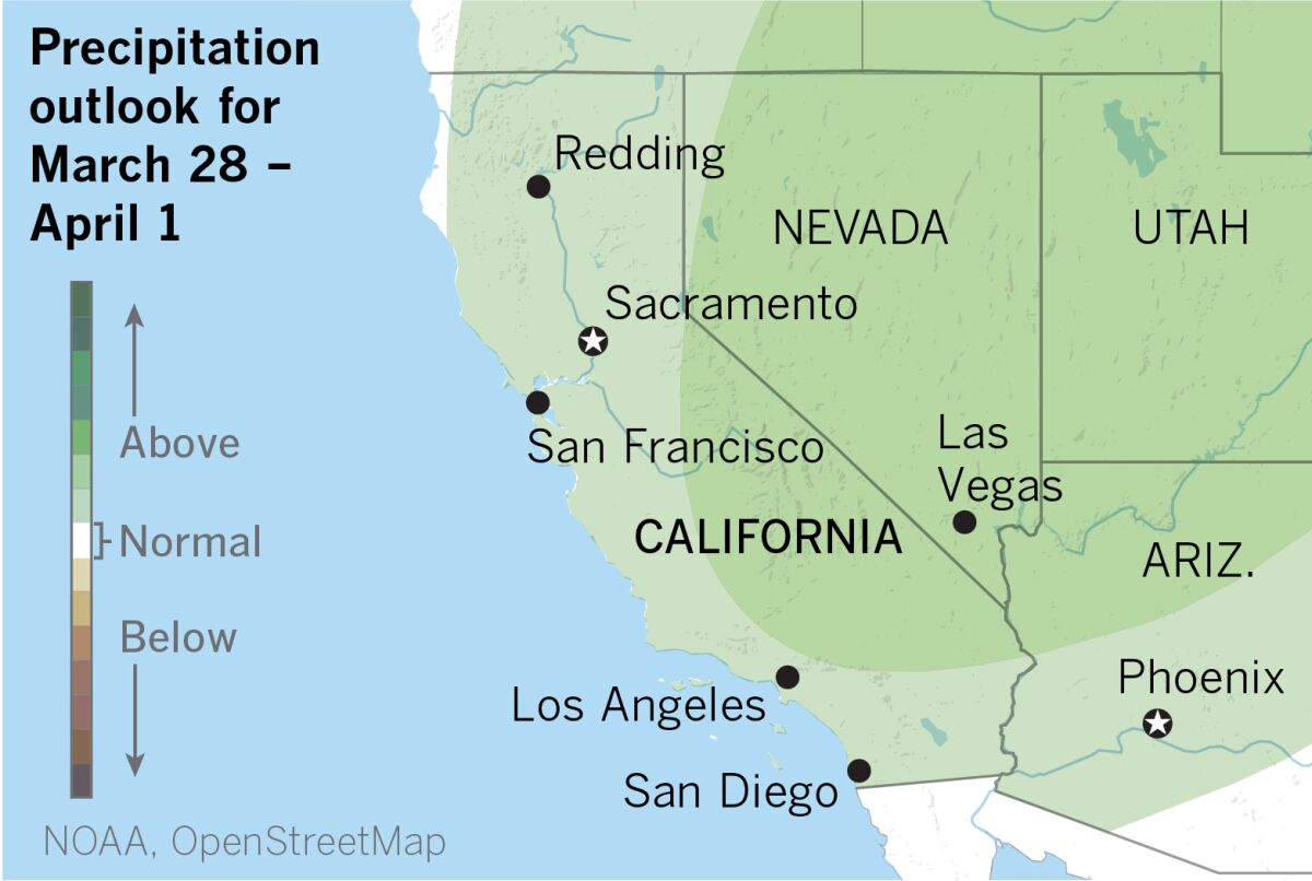 The 6-10 day outlook is for above-average precipitation in Calif.