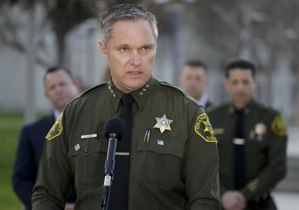 “Our foremost responsibility is to keep the community safe, while implementing precautionary measures to safeguard the health of the public who rely on our service and the members of the department who respond to their call,” Orange County Sheriff Don Barnes said.