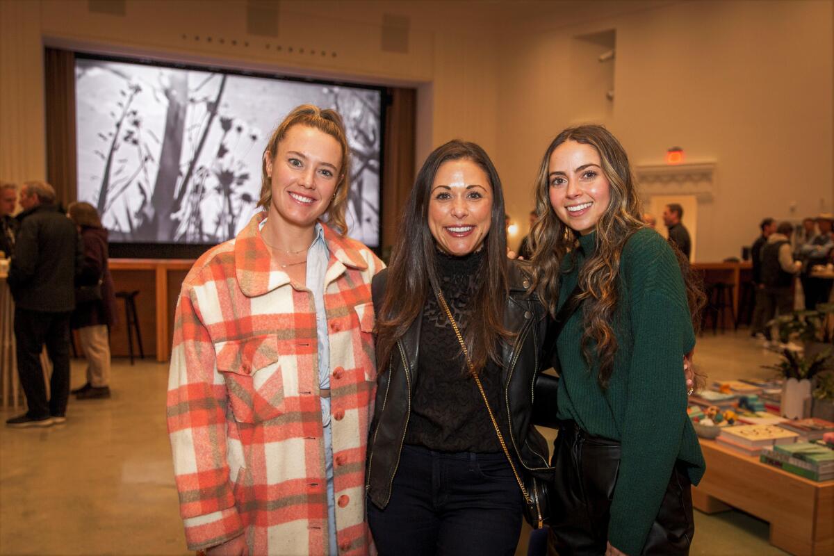 Emma York, from left, Rachel O'Neill-Cusey and Alex Stall, of Visit Laguna Beach, creator of "From Radical Origins."