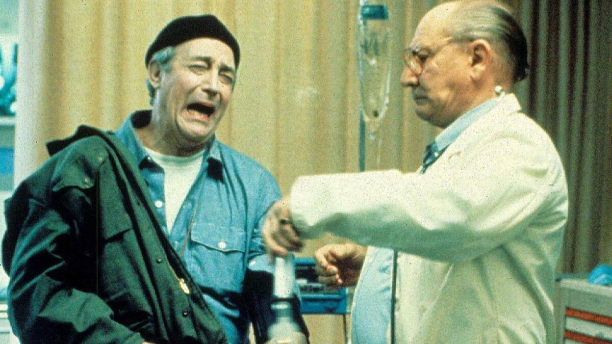 (L-R) James Karen and Philip Bruns in 'Return Of The Living Dead II' from 1988.