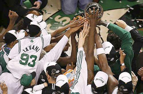 Celtics with trophy