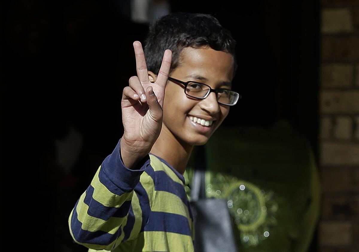 Ahmed Mohamed, 14, became a symbol of challenges facing Muslim youth after he was arrested at his school in September when a teacher thought a homemade clock he built was a bomb.