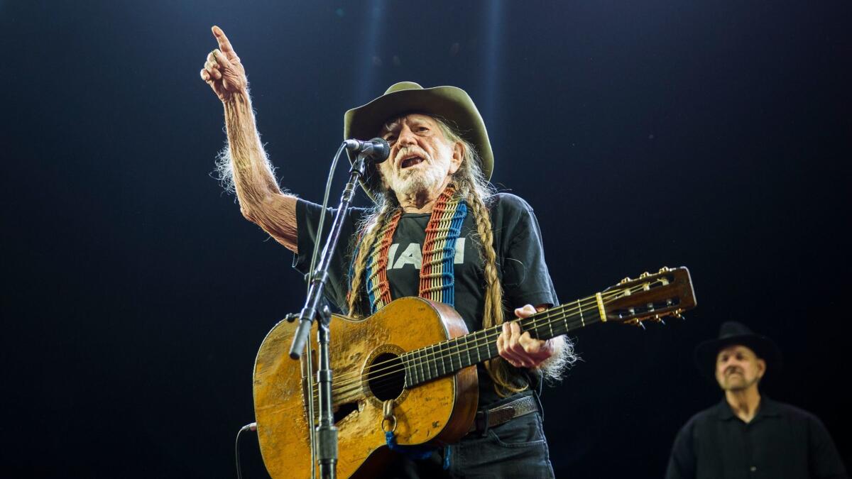 Willie Nelson performing Saturday at the Stagecoach country music festival in Indio.