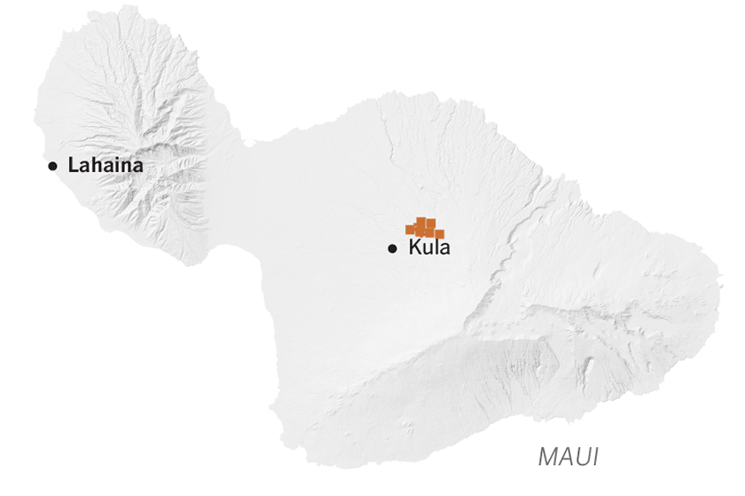 Animation shows the progress of the Maui fires