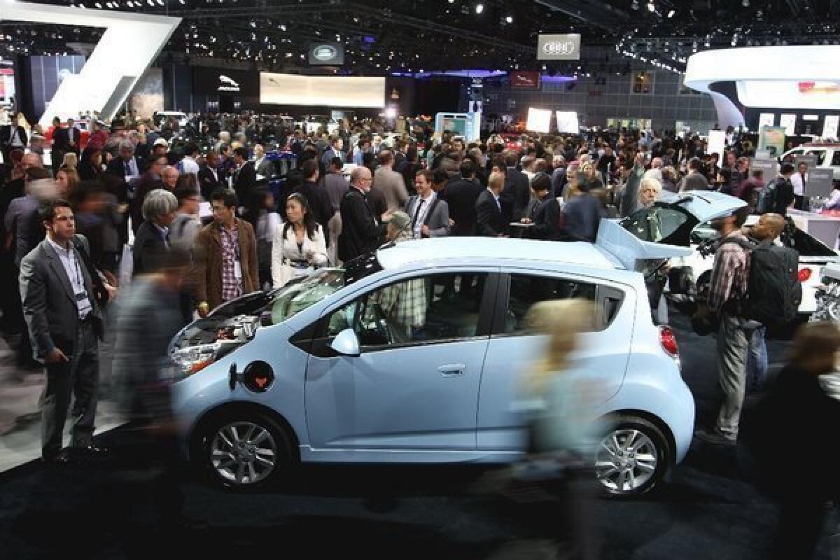 The Chevrolet Spark EV is unveiled at the Los Angeles Auto Show
