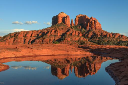 A photo of Cathedral Rock Reflection Sedona, Arizona.