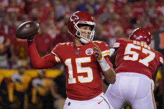 Kansas City Chiefs quarterback Patrick Mahomes throws during the first half of an NFL football game against the Los Angeles Chargers Thursday, Sept. 15, 2022, in Kansas City, Mo. (AP Photo/Ed Zurga)