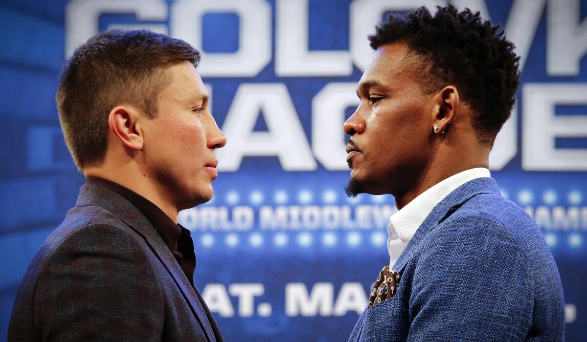 Gennady Golovkin, left, is 36-0 with 33 knockouts, but Daniel Jacobs, right, who has survived a battle with cancer, thinks he can prove "I’m the best middleweight out there."