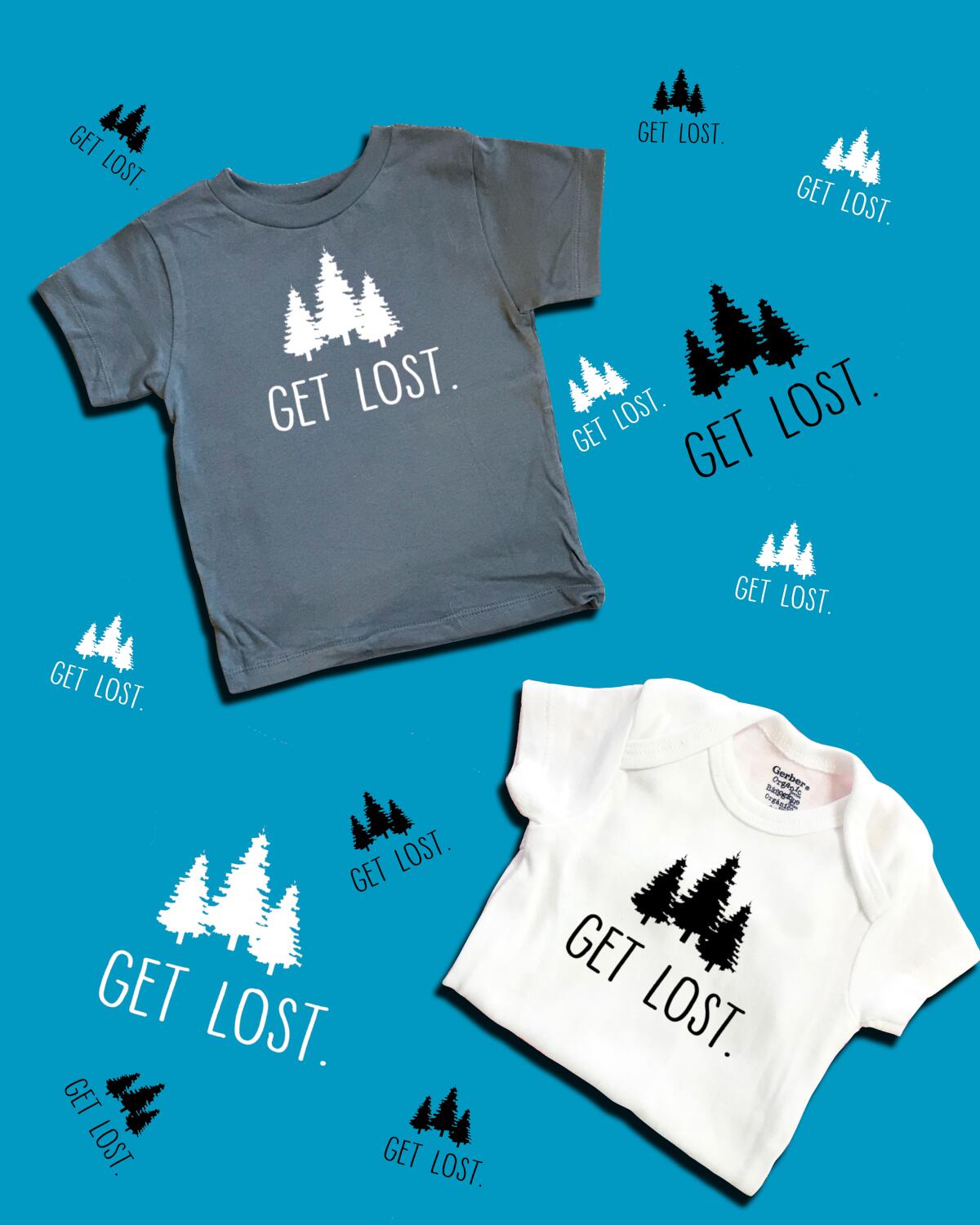Onesies and toddler T-shirts from Wolf Mountain.