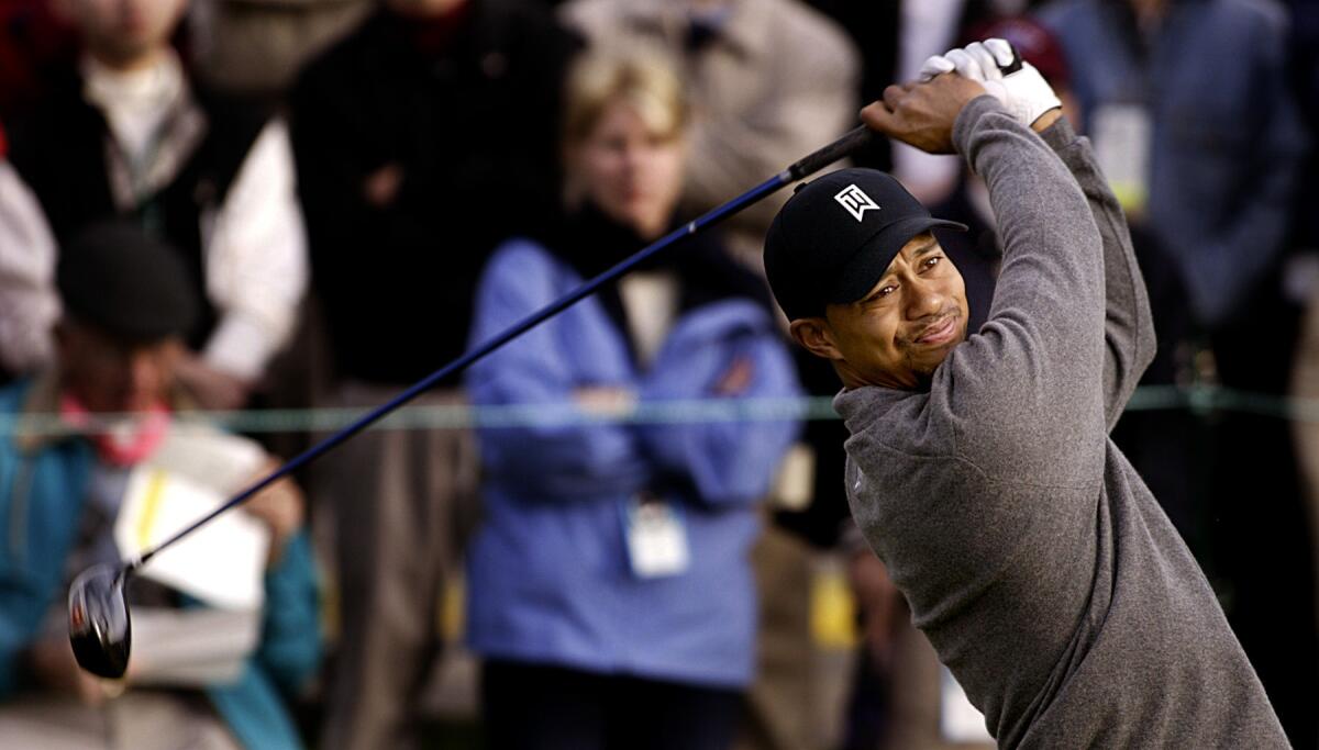 Tiger Woods plays in the 2004 Nissan Open at the Riviera Country Club in Pacific Palisades.